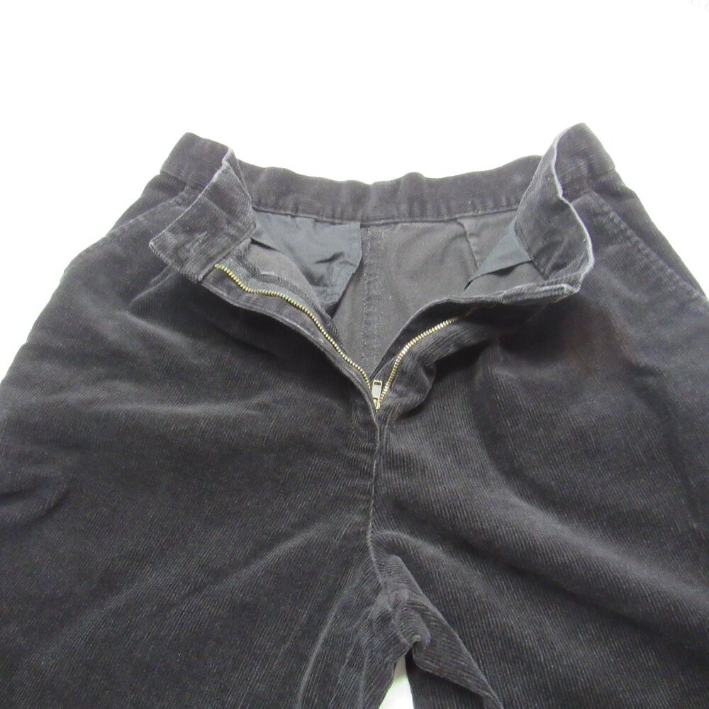 Vintage L.L.Bean Women's Black Corduroy Chino Everyday Pleated Trousers Pants - Picture 3 of 8